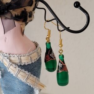 Perrier Bottle Earrings - Drink Earrings- Beverage Earrings - Sparkling Water
